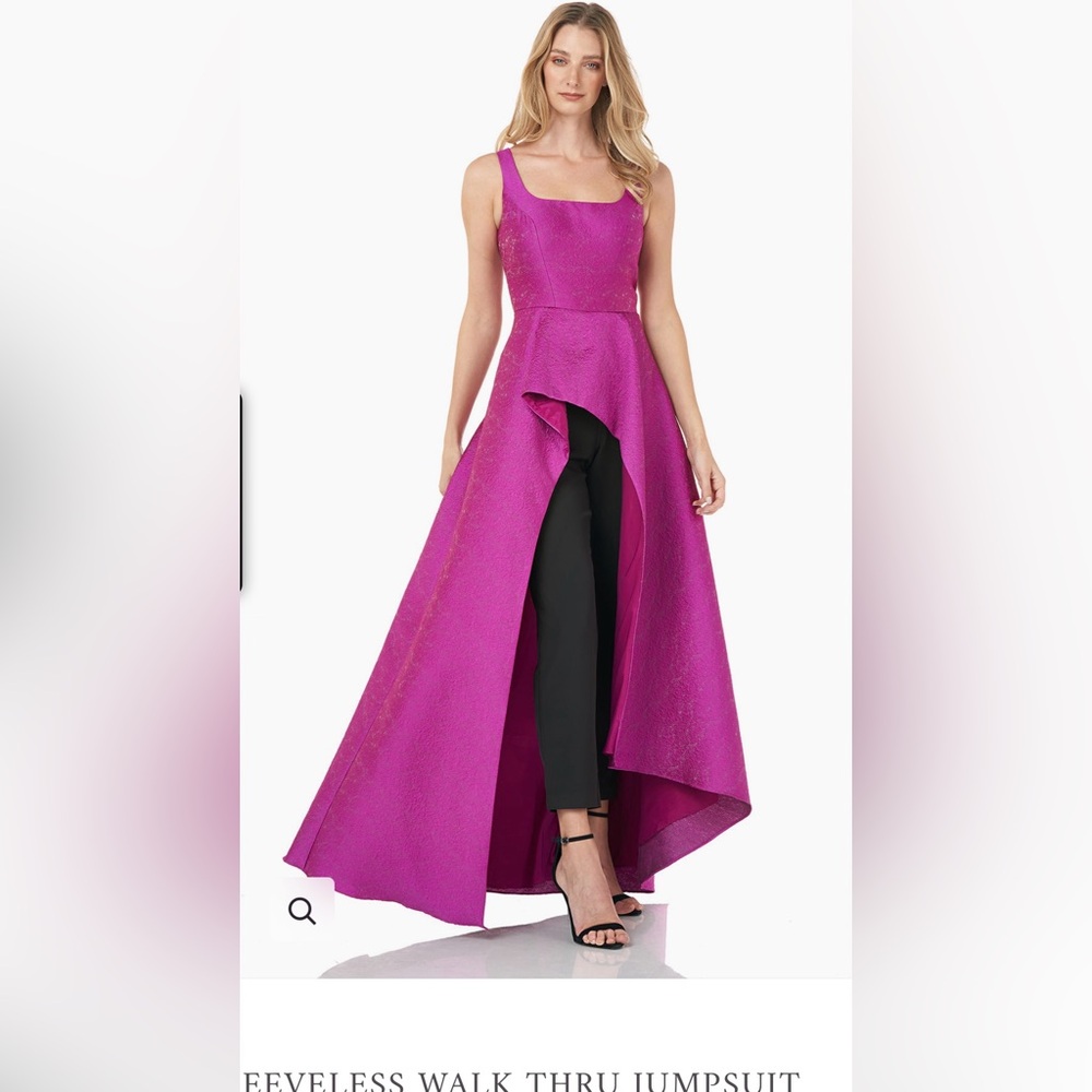 NWT SOLD OUT HTF Kay Unger cerise walk through jumpsuit